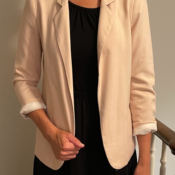 Tan Linen Blazer with pockets-lined-Sz XS good con - Picture 2 of 8